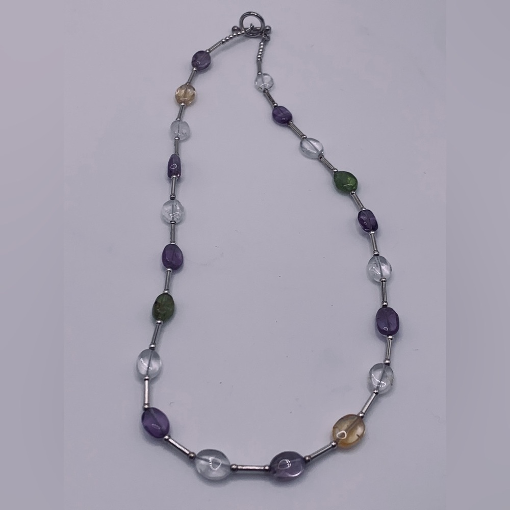 Silpada Rare Sterling Silver Multi Semi-Precious Stone Toggle Necklace - Picture 5 of 8